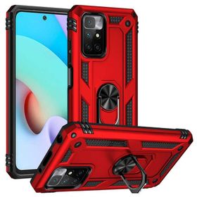 Gpack Xiaomi Redmi Note 11 4G Vega Tank Standlı Yüzüklü Mıknatıslı Kırmızı Kılıf