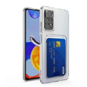 Gpack Xiaomi Redmi Note 11 Global Kartlıklı Şeffaf Silikon Kamera Korumalı Kılıf