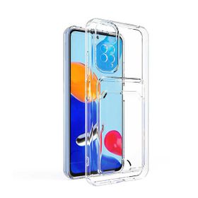 Gpack Xiaomi Redmi Note 11 Pro Kartlıklı Şeffaf Silikon Kamera Korumalı Kılıf