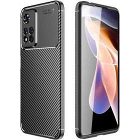 Gpack Xiaomi Redmi Note 11 Pro Negro Karbon Görünüm Kamera Korumalı Silikon Siyah Kılıf