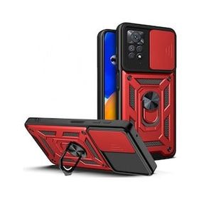 Gpack Xiaomi Redmi Note 11 Pro Sert Silikon Tank Aramid Sürgülü Vega Yüzüklü Siyah Kılıf