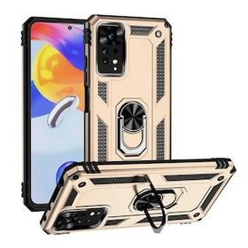 Gpack Xiaomi Redmi Note 11S Global Vega Sert Silikon Tank Standlı Yüzüklü Mıknatıslı Kırmızı Kılıf