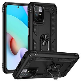 Gpack Xiaomi Redmi Note 11S Global Vega Tank Standlı Yüzüklü Mıknatıslı Siyah + Nano Glass Ekran Koruyucu