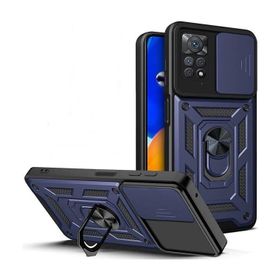Gpack Xiaomi Redmi Note 11S Sert Silikon Tank Aramid Sürgülü Vega Yüzüklü Lacivert Kılıf