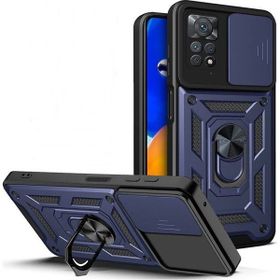 Gpack Xiaomi Redmi Note 11S Sert Silikon Tank Aramid Sürgülü Vega Yüzüklü Lacivert Kılıf