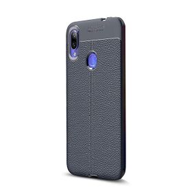 Gpack Xiaomi RedMi Note 7 Niss Deri Görünümlü Lacivert Silikon Kılıf