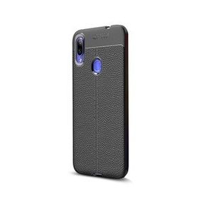 Gpack Xiaomi RedMi Note 7 Niss Deri Görünümlü Lacivert Silikon Kılıf