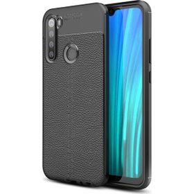 Gpack Xiaomi Redmi Note 8 Niss Deri Görünümlü Siyah Silikon Kılıf