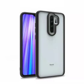Gpack Xiaomi Redmi Note 8 Pro Flora Sert Silikon Arkası Cam Şeffaf Siyah Cep Telefonu Kılıfı