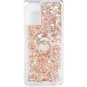 Gpack Xiaomi Redmi Note 9 4G Milce Sulu Yüzüklü Simli Silikon Gold Kılıf