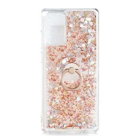 Gpack Xiaomi Redmi Note 9 4G Milce Sulu Yüzüklü Simli Silikon Gold Kılıf