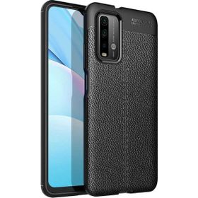 Gpack Xiaomi Redmi Note 9 4G Niss Silikon Deri Görünümlü Siyah Kılıf