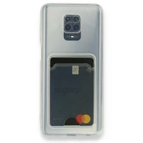 Gpack Xiaomi Redmi Note 9 Pro 1 Adet Kartlıklı Şeffaf Silikon Lüks Korumalı Cep Telefonu Kılıfı