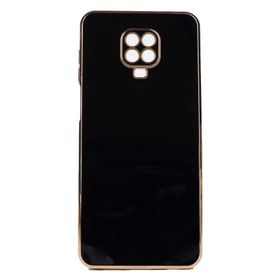 Gpack Xiaomi Redmi Note 9 Pro Bark Parlak Silikon Renkli Kenarları Rose Siyah Cep Telefonu Kılıfı
