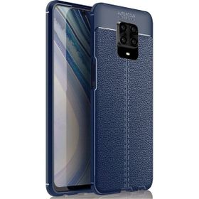 Gpack Xiaomi Redmi Note 9 Pro Niss Silikon Deri Görünümlü Lacivert Cep Telefonu Kılıfı