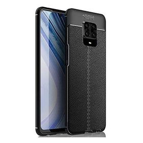 Gpack Xiaomi Redmi Note 9 Pro Niss Silikon Deri Görünümlü Siyah Kılıf