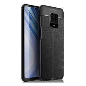 Gpack Xiaomi Redmi Note 9 Pro Niss Silikon Deri Görünümlü Siyah Kılıf