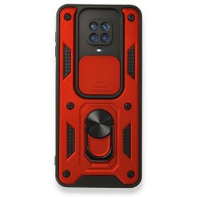 Gpack Xiaomi Redmi Note 9 Pro Tank Aramid Sürgülü Vega Yüzüklü Kırmızı Cep Telefonu Kılıfı