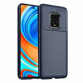 Gpack Xiaomi Redmi Note 9S Negro Karbon Dizayn Silikon Lacivert Kılıf