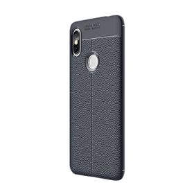 Gpack Xiaomi Redmi S2 Niss Deri Dokumalı Koruyucu Lacivert Silikon Kılıf