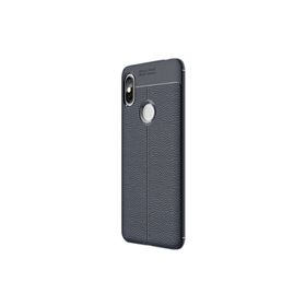 Gpack Xiaomi Redmi S2 Niss Deri Dokumalı Koruyucu Lacivert Silikon Kılıf