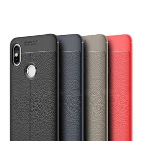 Gpack Xiaomi Redmi S2 Niss Deri Dokumalı Koruyucu Lacivert Silikon Kılıf