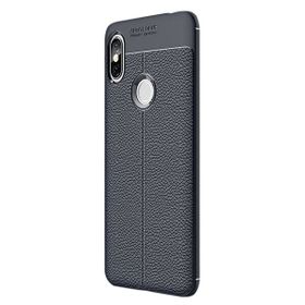 Gpack Xiaomi Redmi S2 Niss Deri Dokumalı Koruyucu Lacivert Silikon Kılıf