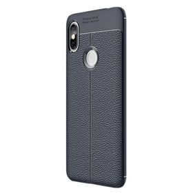 Gpack Xiaomi Redmi S2 Niss Deri Dokumalı Koruyucu Lacivert Silikon Kılıf