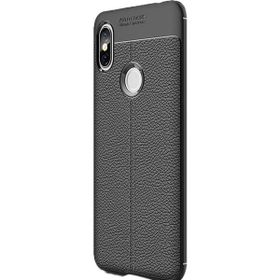 Gpack Xiaomi Redmi S2 Niss Deri Dokumalı Koruyucu Siyah Silikon Kılıf