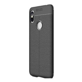 Gpack Xiaomi Redmi S2 Niss Deri Dokumalı Koruyucu Siyah Silikon Kılıf