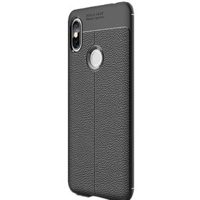 Gpack Xiaomi Redmi S2 Niss Deri Dokumalı Koruyucu Siyah Silikon Kılıf