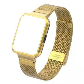 Gpack Xiaomi Redmi Watch 2 Lite Hasır Metal Çıtçıtlı Krd66 Altın Kordon