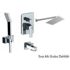 GPD BNS06 Krom Basmalı Pedra Ankastre Duş Seti