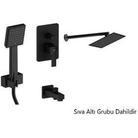 GPD BNS06-S Siyah Basmalı Pedra Ankastre Duş Seti