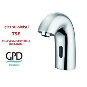 GPD FLB11 Fotoselli Çift Su Girişli Pilli ve Elektrikli Lavabo Bataryası