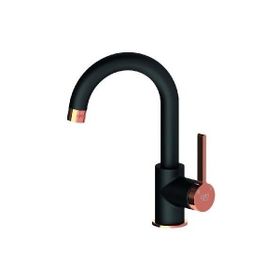 GPD Gildo Tek Gövde Siyah Rose Gold Lavabo Bataryası