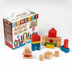 Graditi 10010 Renkli 41 Parça Ahşap Bloklar
