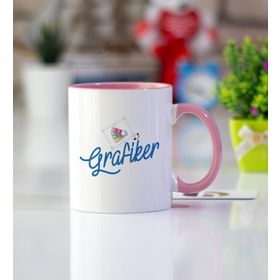Grafiker Pembe Kupa Bardak