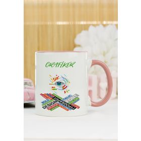 Grafiker Pembe Kupa Bardak