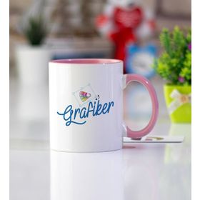 Grafiker Pembe Kupa Bardak