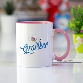 Grafiker Pembe Kupa Bardak