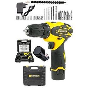 Graizer Alman 32 V SJS Çift Metal Şanzuman Çift Akülü 24 Parça Sarı Şarjlı Vidalama Matkap