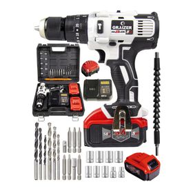 Graizer Alman 58 V 5 Ah 13 Mm Çelik Mandren Darbeli Çift Akülü Vidalama Metal Şanzuman Şarjlı Matkap