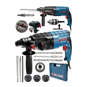 Graizer Alman 9009 Xdrive Çelik Şanzuman Bakır Sargılı Kırıcı Delici Hilti Matkap + 5 Adet Uç Yedek Mandren