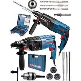 Graizer Alman 9009 Xdrive Çelik Şanzuman Bakır Sargılı Kırıcı Delici Hilti Matkap + 5 Adet Uç Yedek Mandren