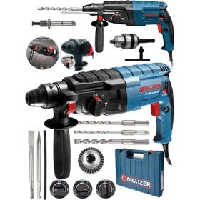 Graizer Alman 9009 Xdrive Çelik Şanzuman Bakır Sargılı Kırıcı Delici Hilti Matkap + 5 Adet Uç Yedek Mandren