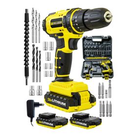 Graizer Alman Sarı V-tec 58 V 5 Ah Çelik Motor Çelik Şanzuman Darbeli Şarjlı Çift Akülü Vidalama Matkap