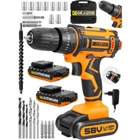 Graizer Alman Technology 58 V 5 Ah Darbeli Çift Akülü Vidalama Metal Şansuman Şarjlı Matkap
