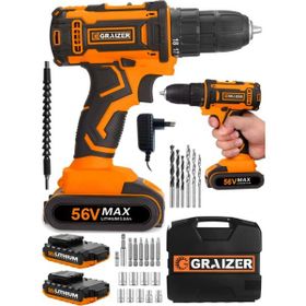 Graizer Cooper 56 V 5 Ah Darbeli SJS Çift Metal Şanzuman Şarjlı Çift Akülü Vidalama Matkap