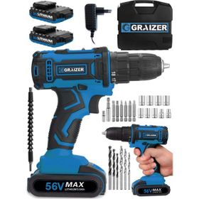 Graizer Cooper 56 V 5 Ah Darbeli SJS Çift Metal Şanzuman Şarjlı Çift Akülü Vidalama Matkap